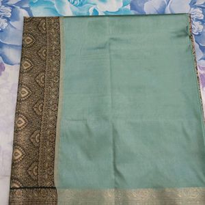 Silver Color Bangalore Silk Saree