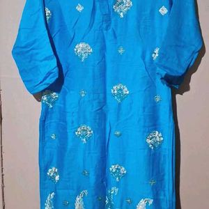 Blue Kurta With Dupatta