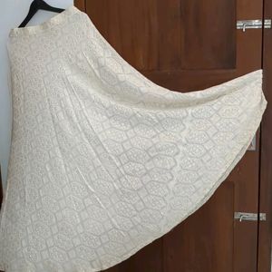 Cream Lehenga (Dyeable Material)