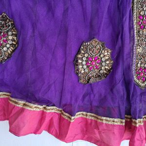 Purple Stone Work Salwar Set