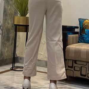 Cream Colour Straight Pant