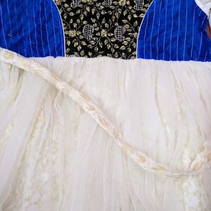 White Snd Royal Blue Long Gown