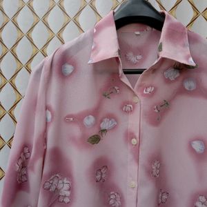 New Baggy Oversized Floral Pink Shirt