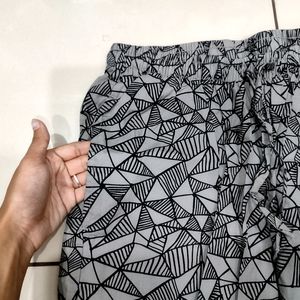 Grey Geometric Pajama Pants