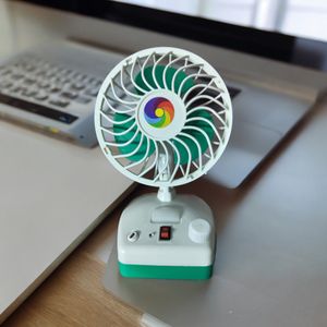 Rechargeable Fan With Led Lamp