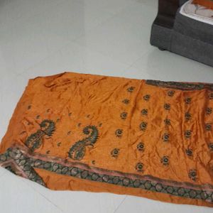 Butter Silk Crepe Saree With Blouse Stitched