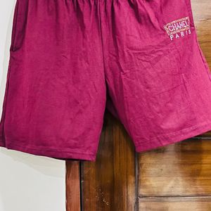 Maroon burgandy Shorts Co-ord Set