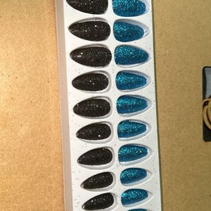 Shimmer Pressed Glitter Artificial Nails