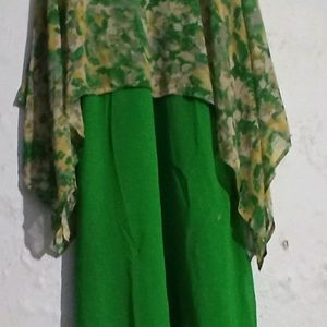 Women Green Flaired Kurti