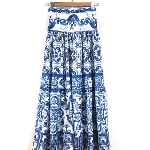 White&Blue Printed Skirt(Women’s)