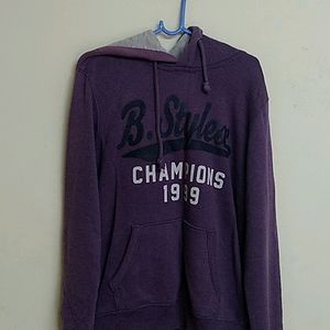 long sleeve pullover purple hoodie