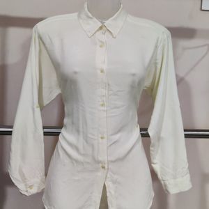 Women Formal Off White Shirt