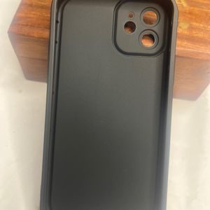 I Phone 12 Silicone  Black Cover With Print