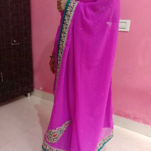 Magenta Festival Saree