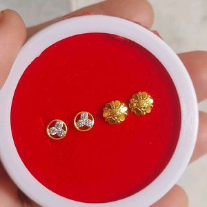 Beautiful New Shaining Stone Studs 2 Pairs