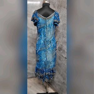 Turquoise Glass Beaded Dress