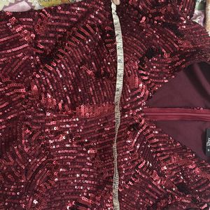 Sequins Midi Maroon/wine Color