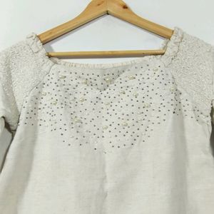 Code Linen Fancy Top