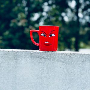 Tea Cup Printed Glass Red Mug Nescafe Coffee Kit