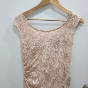 Elegant Aesthetic Pinterest Peach Shimmery Dress