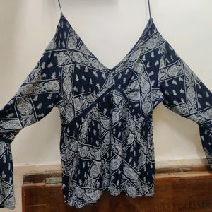 Bustier Top With Flared Sleeves