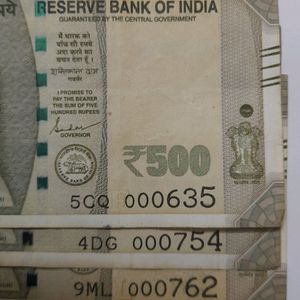 Fancy Number Five Hundred Rs Note Pack Of 3