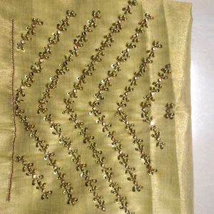 Trending Golden Aari Blouse Material