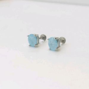 Sky Stone Earrings Tops Pure Silver 925