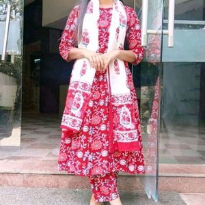 Women Floral Printed Anarkali Kurta Set