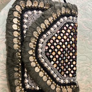 Black N Grey Silver Boho Sling Bag