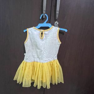 Yellow Frock For 0-1 Yr Girl