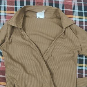 Brown Wrap Around Top