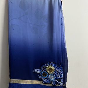 Beautiful Navy Blue Color Saree