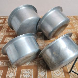 Set Of 4 Aluminium Patilas