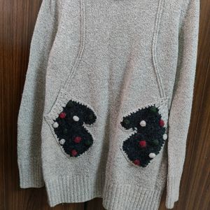 Imported Woolen Dress With Glove Pockets