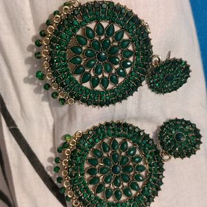 Green Round Earring