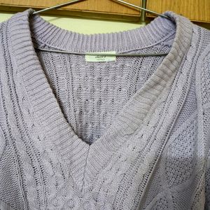 Lavender Korean Cropped Sweater