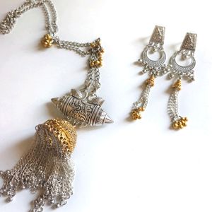 Oxodais Long Nack Set With Earring For Garba