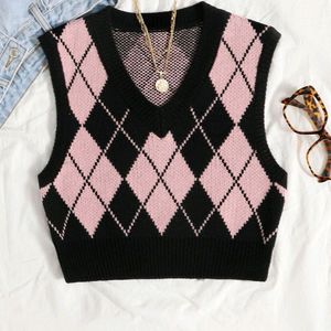 Korean Black & Pink Sweat Vest