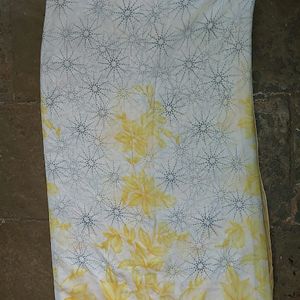 White & Yellow Floral Saree