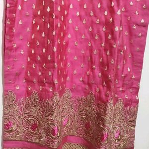 Rose Pink Plazo Suit With Dupatta For 40 Bust