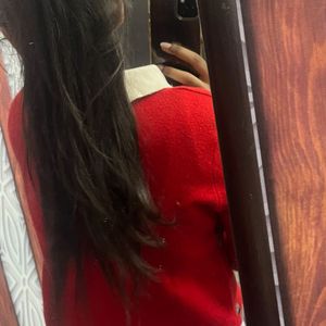 Red Swans Collar Sweater