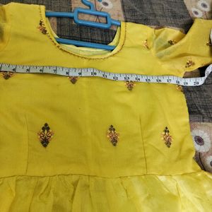 Yellow Self Made Ethnic Gown