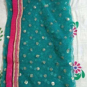 Embroidery Blue Duppata