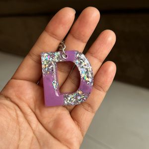 Handmade Resin Keychain Letter D