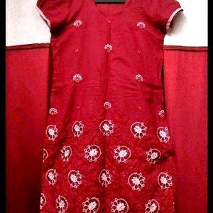 Maroon Embroidered Kurti ❤️