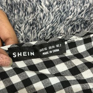 Cute Cotton top - Black And White Checked