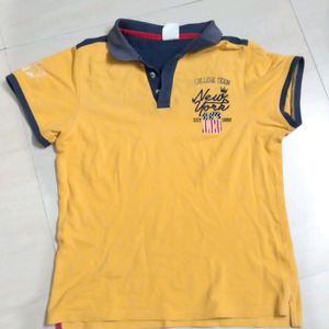 Boys' Polo Tshirt Mustard Yellow Color