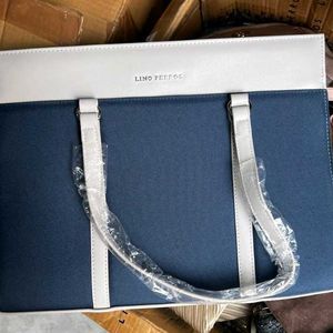 Lino Perros White Big Tote Hand Bag Clutch