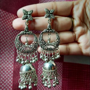 Trending German Silver Oxidised Earrings